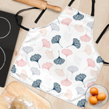 Black Gray Cream Coral Ginkgo Leaves Pattern Adjustable Apron