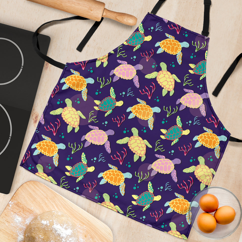 Colorful Sea Turtle Pattern Adjustable Apron