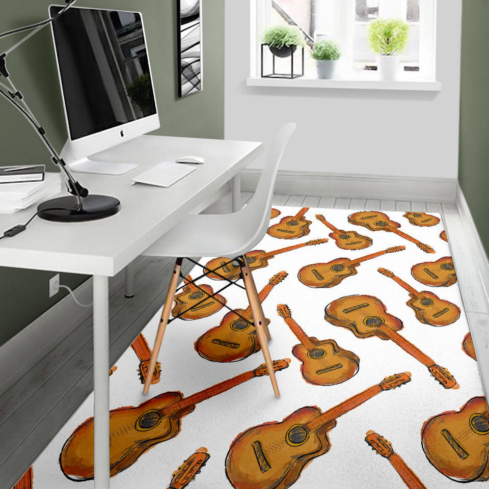 Paint Guitar Pattern Area Rug