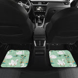 White Swan Lake Pattern Front And Back Car Mats