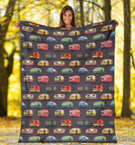 Camper Van Pattern Print Design 02 Premium Blanket
