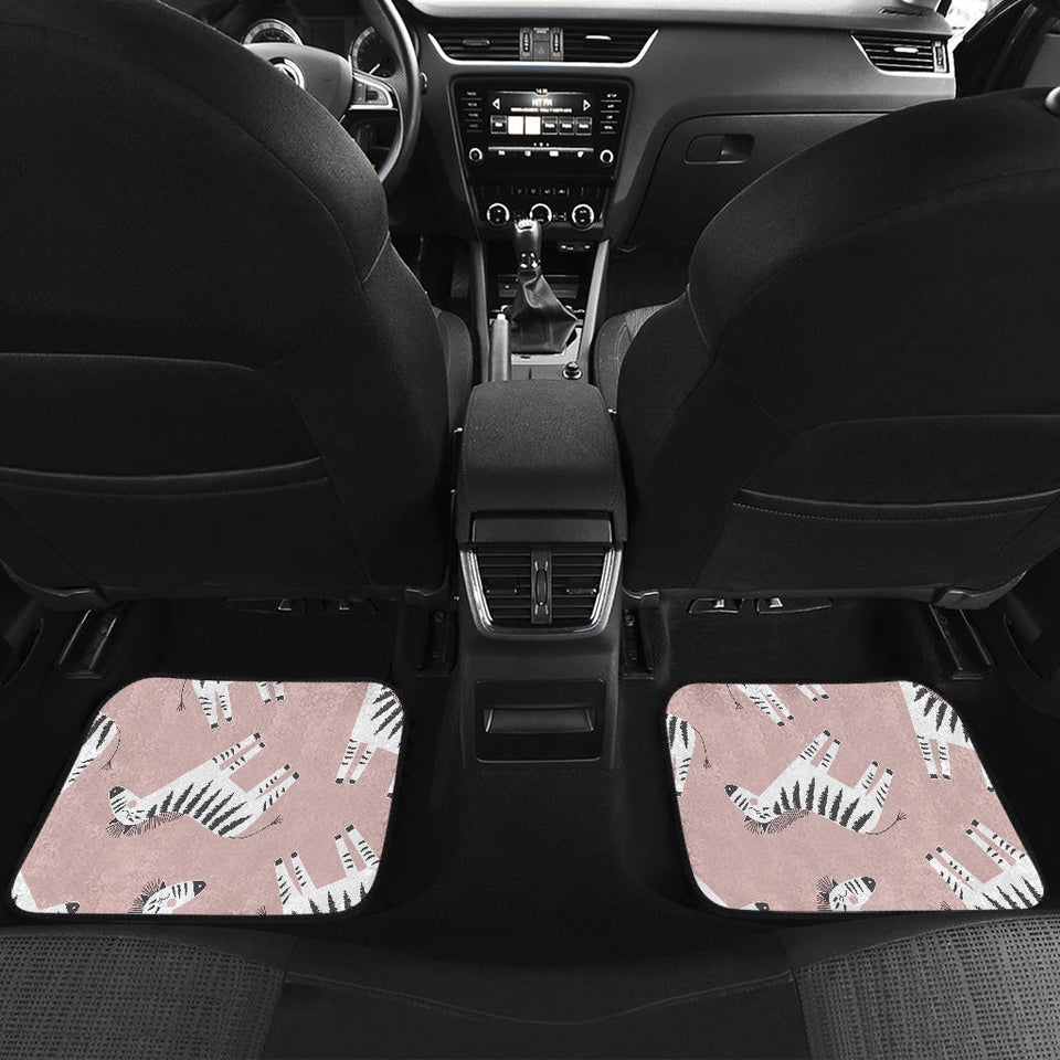 Cute Zebra Pattern Front And Back Car Mats