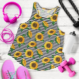 sunflowers ribbon background Women Racerback Tank Top