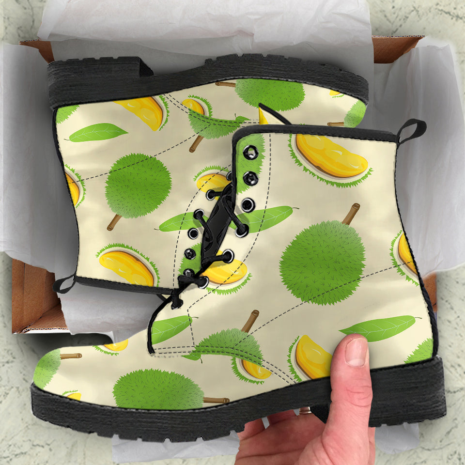 Durian Pattern Leather Boots