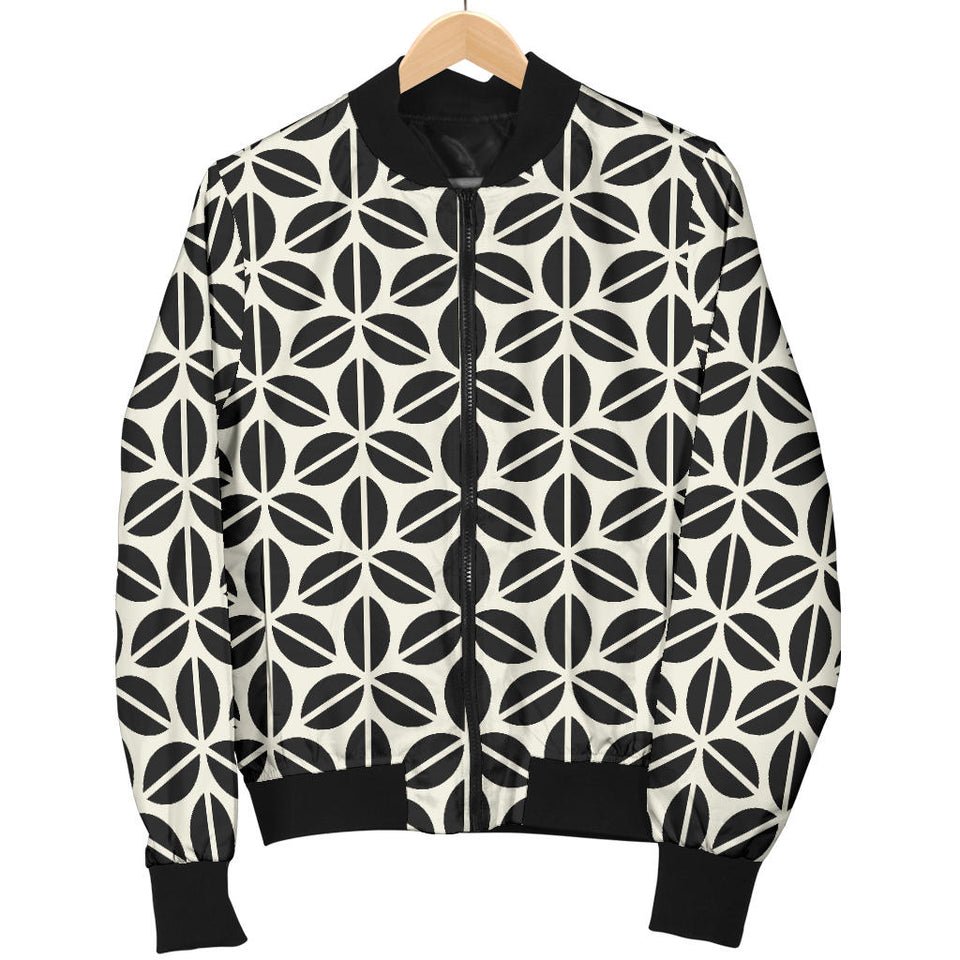 Coffee Bean Abstract Modern Pattern Women'S Bomber Jacket