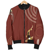 Koi Fish Carp Fish Red Background Women'S Bomber Jacket