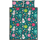Snowman bird decorative elements christmas pattern Quilt Bed Set