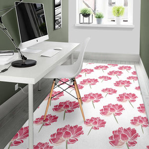 Pink Lotus Waterlily Pattern Area Rug