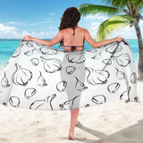 Garlic Pattern Black White Sarong.
