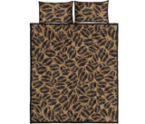 Coffee bean on brown background Quilt Bed Set