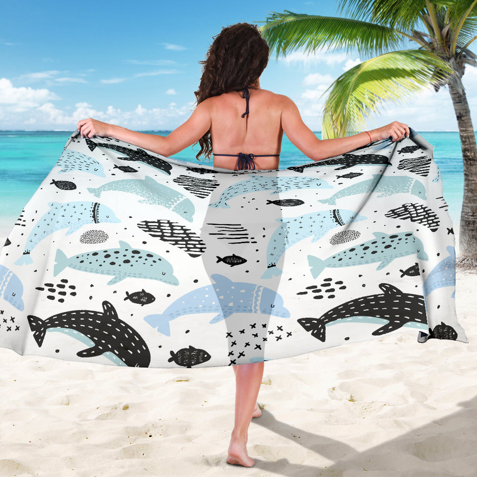 Cute Dolphins Childish Style Pattern Sarong
