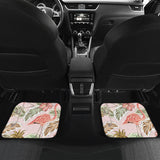 Pink Flamingo Birds Pineapples Hibiscus Flower Pattern Front And Back Car Mats
