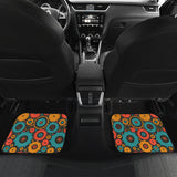 Gear Pattern Print Design 01 Front and Back Car Mats
