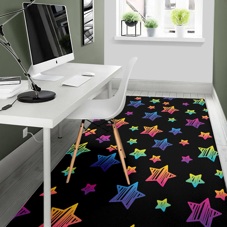 Colorful Star Pattern Area Rug