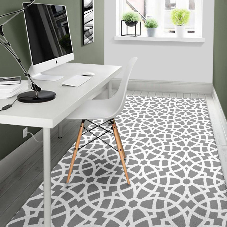 Arabic Gray Pattern Area Rug