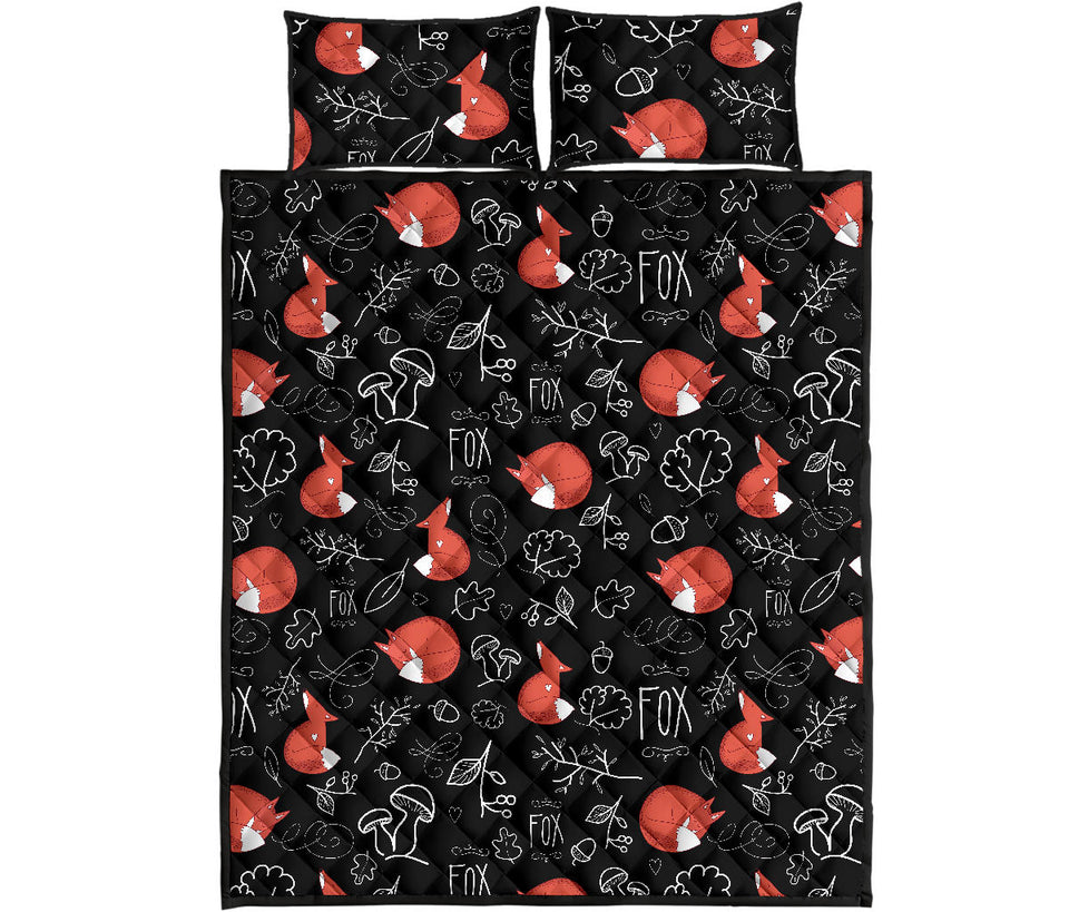 fox sleeping fox pattern Quilt Bed Set
