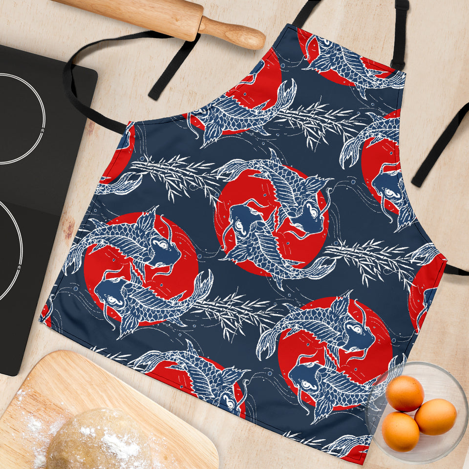 Koi Fish Carp Fishs Hand Drawn Japanese Art Adjustable Apron
