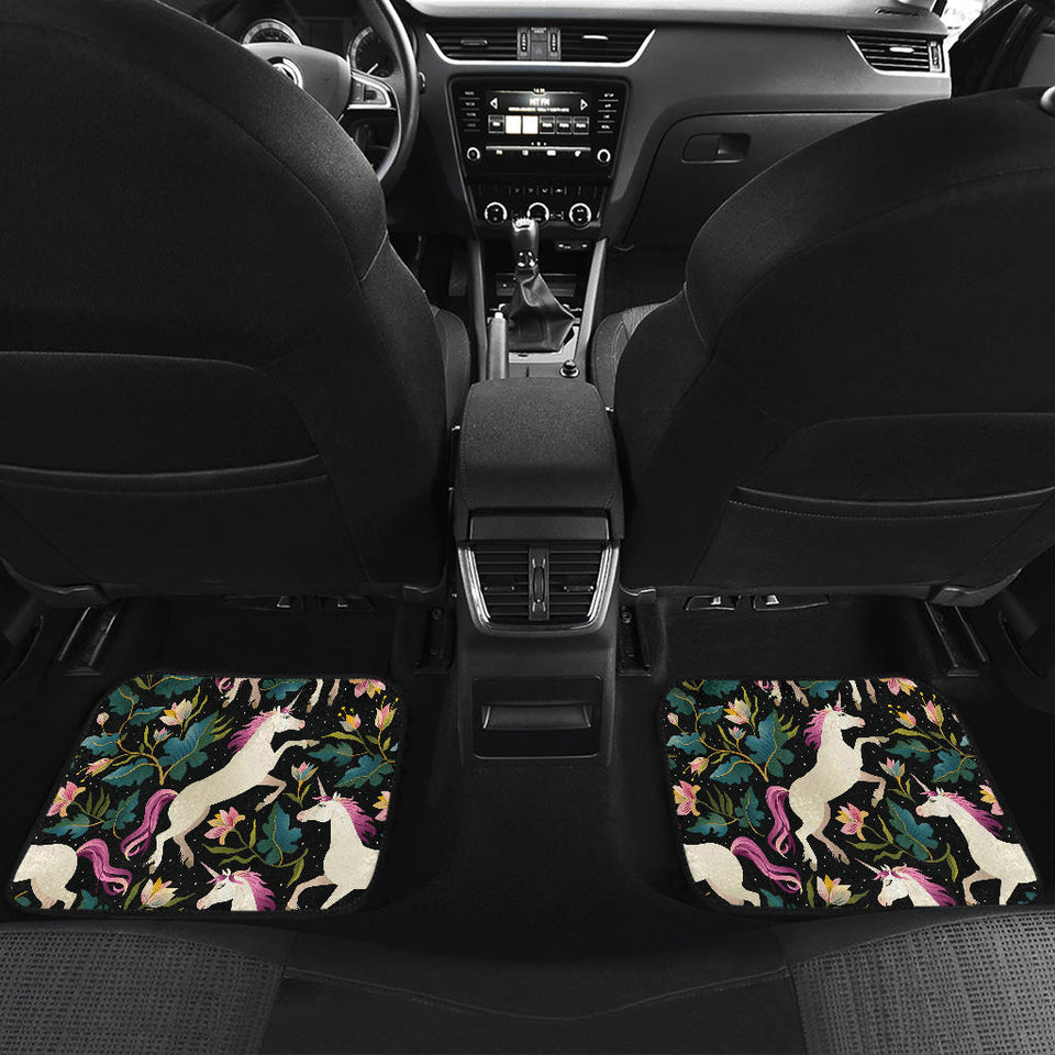 Unicorns Forest Background Front And Back Car Mats