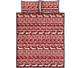 Dachshund Nordic pattern Quilt Bed Set