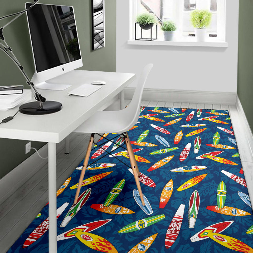Surfboard Pattern Print Design 01 Area Rug