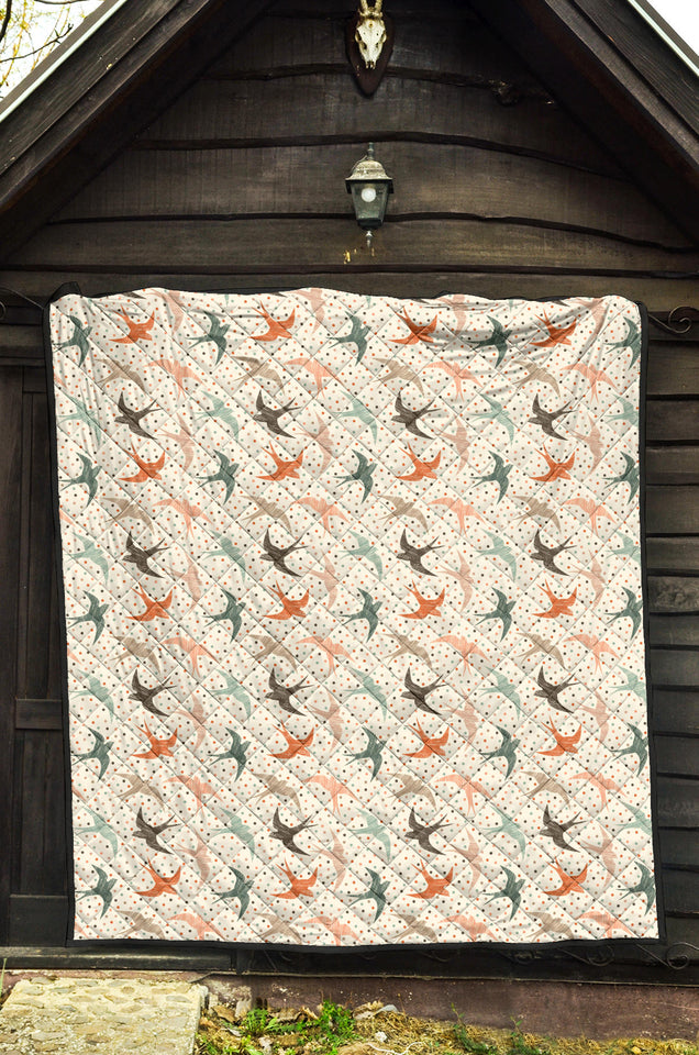 Swallow Pattern Print Design 02 Premium Quilt