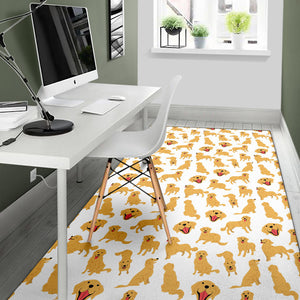 Golden Retriever Pattern Print Design 05 Area Rug