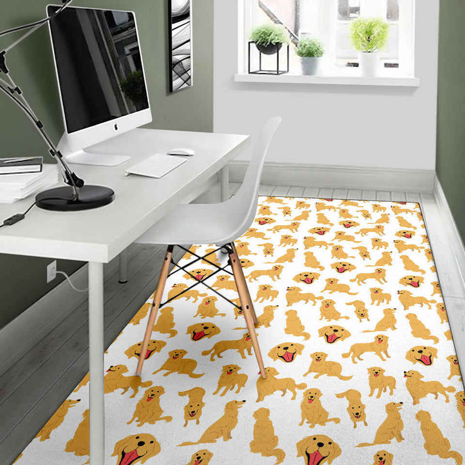 Golden Retriever Pattern Print Design 05 Area Rug