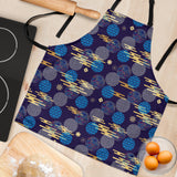 Blue Japanese Pattern Cloud Wave Flower Adjustable Apron