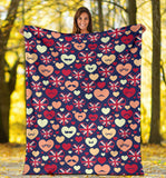 British Pattern Print Design 02 Premium Blanket