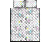 Cute elephant mouse pattern Quilt Bed Set