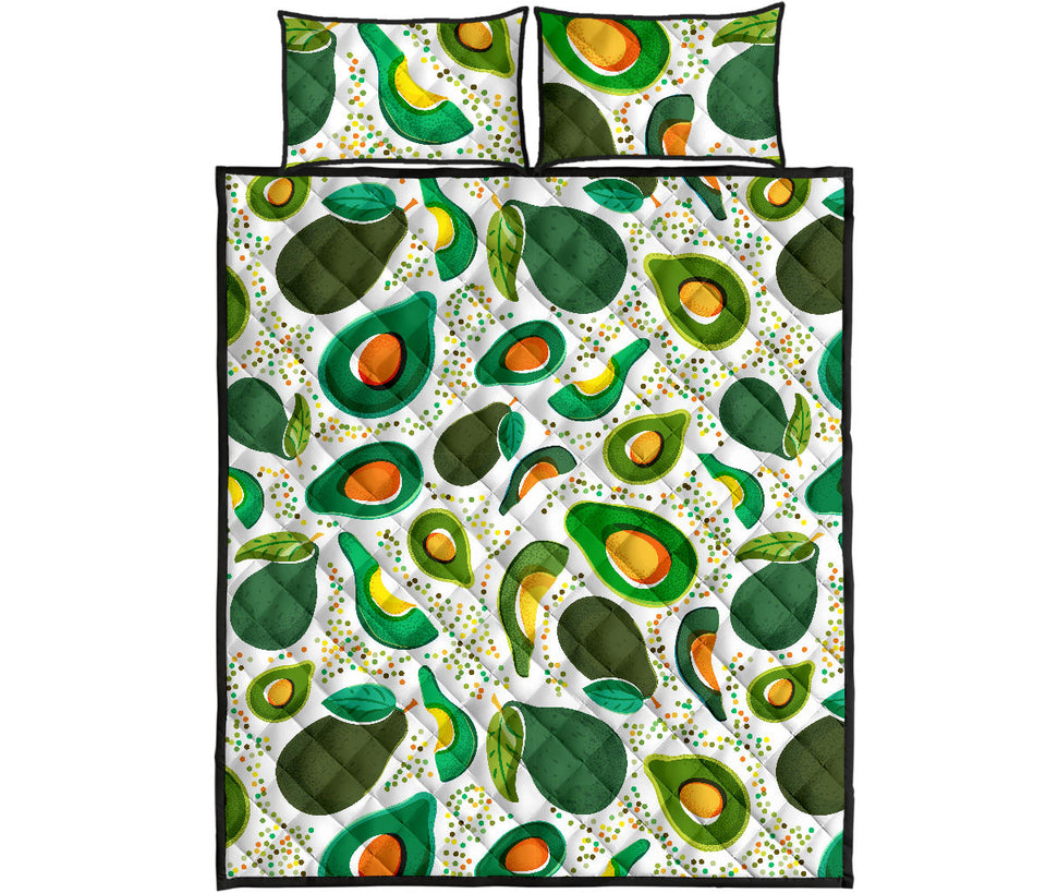 Avocado design pattern Quilt Bed Set