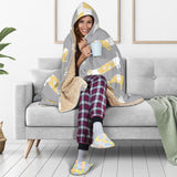 Cute Dachshund Dog Pattern Hooded Blanket