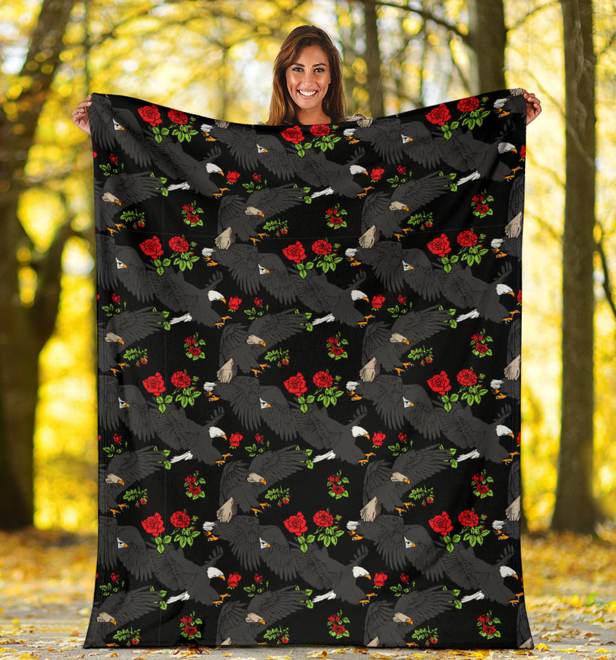 Eagle Pattern Print Design 04 Premium Blanket