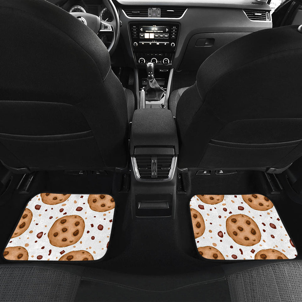 Chocolate Chip Cookie Pattern Front And Back Car Mats