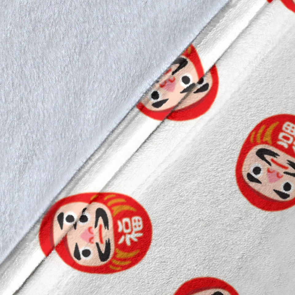 Daruma Japanese Wooden Doll Pattern Premium Blanket