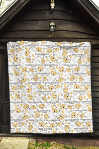 Golden Retriever Pattern Print Design 04 Premium Quilt