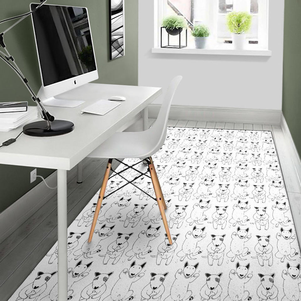 Bull Terrier Pattern Print Design 02 Area Rug