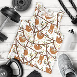 Sloths hanging on the tree pattern Men Tank Top