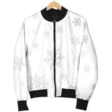 Snowflake Pattern White Background Men'S Bomber Jacket
