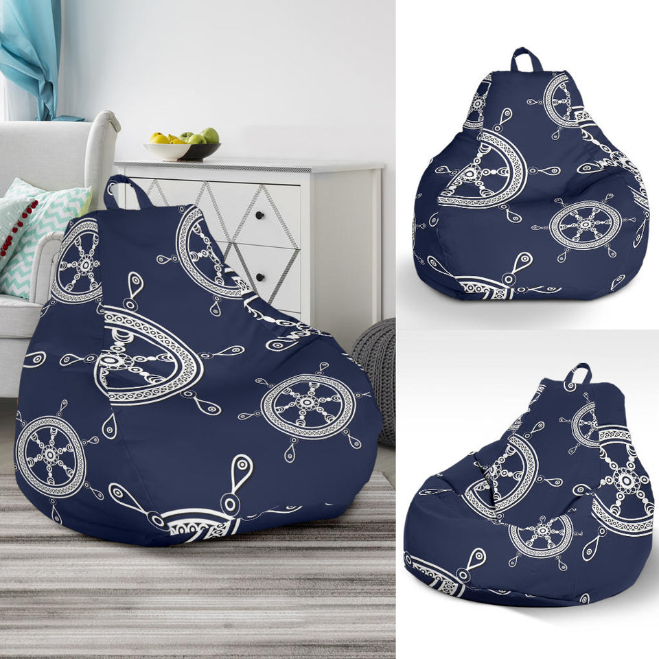 Nautical Steering Wheel Design Pattern Bean Bag Cover