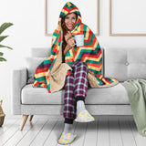 Zigzag  Chevron Colorful Pattern Hooded Blanket