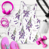 lavender flower design pattern Women Racerback Tank Top