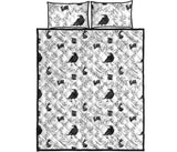 Crows floral wreath rabbit pattern Quilt Bed Set