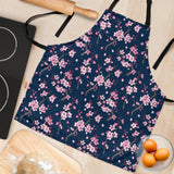Pink Sakura Cherry Blossom Blue Background Adjustable Apron