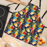 Colorful Parrot Flower Pattern Adjustable Apron