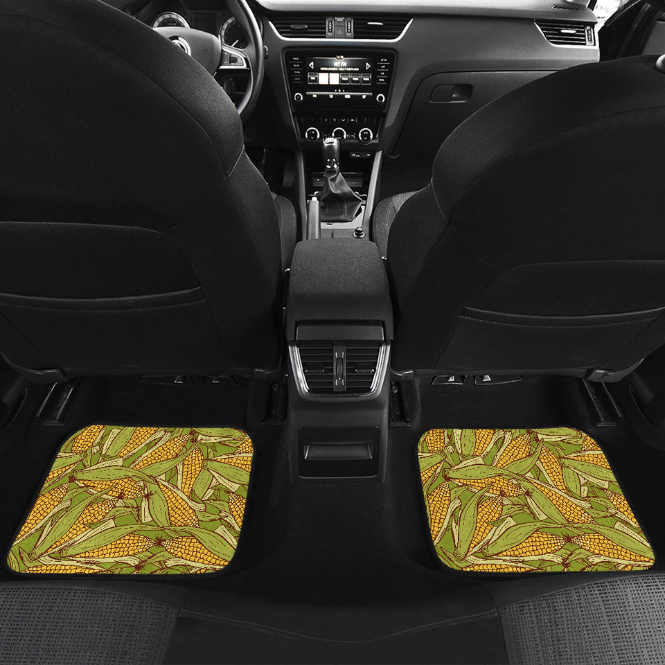 Corn Pattern Print Design 01 Front and Back Car Mats