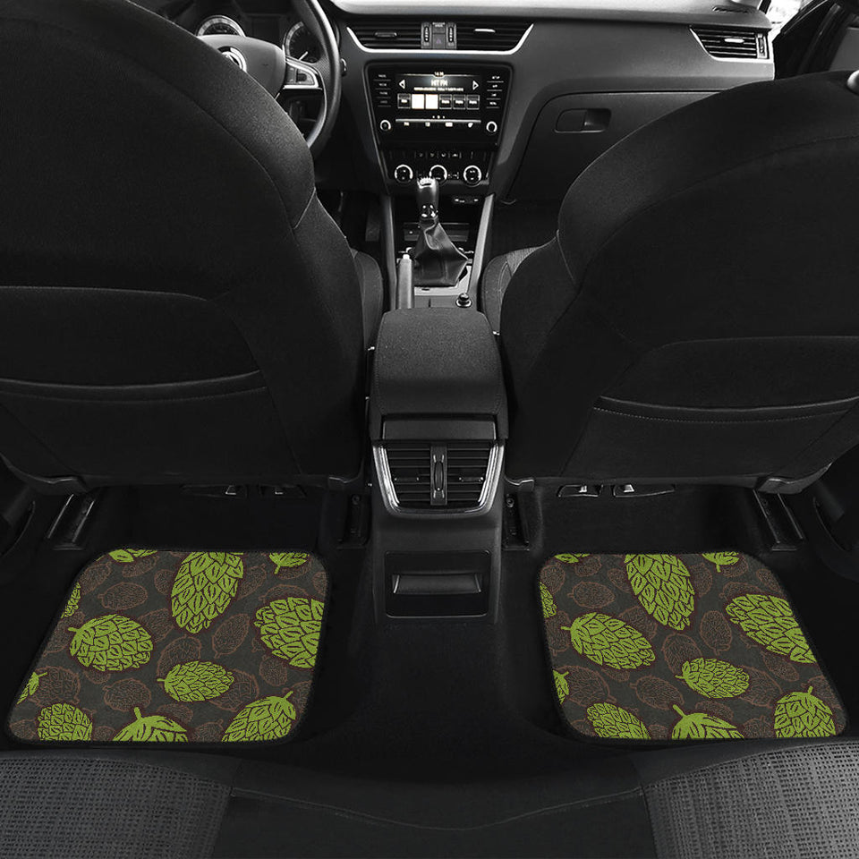 Hop Patter Black Background Front And Back Car Mats