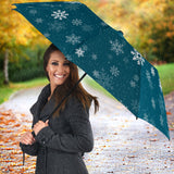 Snowflake Pattern Dark Background Umbrella