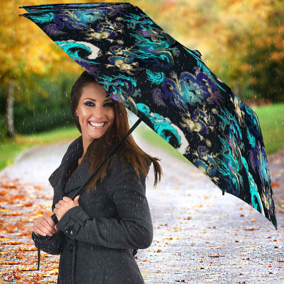 Dragon Sea Wave Pattern Umbrella