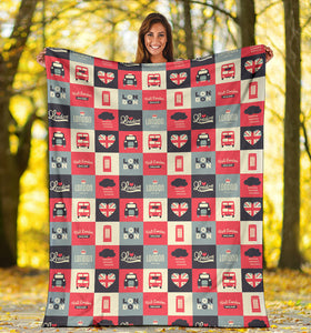 British Pattern Print Design 05 Premium Blanket